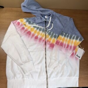 Feat Clothing Blanket Blend Sunrise Tie Dye Zip Up Hoodie XL NEW
